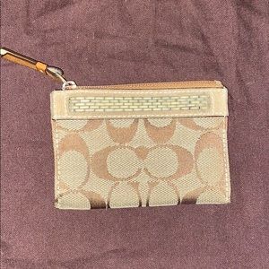Coach signature mini skinny suede pouch